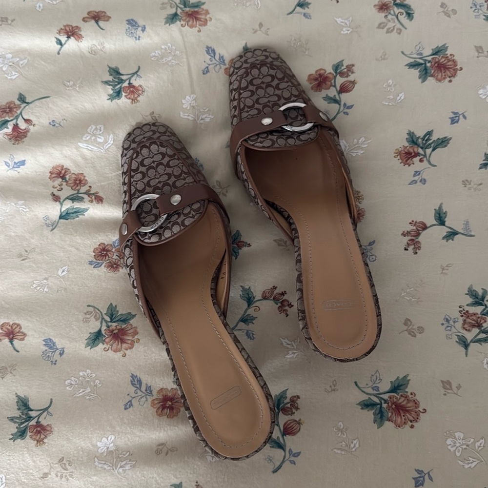 Coach vintage kitten heel mules